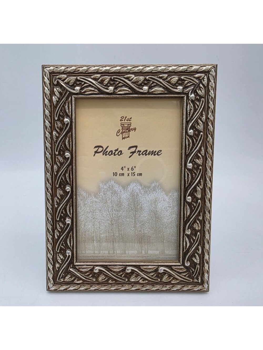 21st Century 4" X 6" Ornate Silver-Leaf Design Photo Frame
